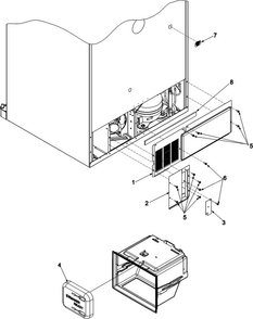 Cabinet Back Diagram and Parts List for AFB2534FES0  Amana Refrigerator