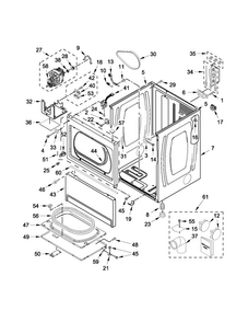 Cabinet Parts Diagram and Parts List for MDE18CSAGW0  Maytag Dryer