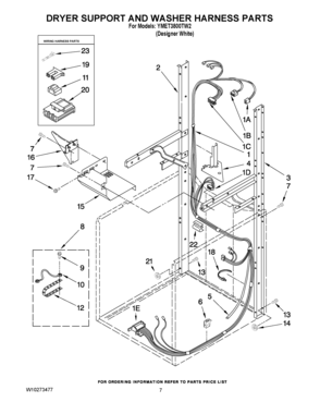 05 - DRYER SUPPORT AND WASHER HARNESS PARTS Diagram and Parts List for YMET3800TW2  Maytag Washer Dryer Combo