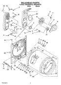 BULKHEAD PARTS Diagram and Parts List for 7MNGH8000TT0  Amana Dryer