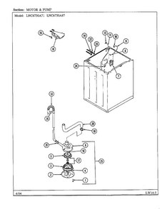 Motor And Pump Diagram and Parts List for 6750A87  Norge Washer