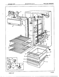 Fresh Food Compartment Diagram and Parts List for 21774A  Admiral Refrigerator