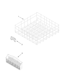 Lower Rack Parts Diagram and Parts List for ADB1300AFB0  Amana Dishwasher