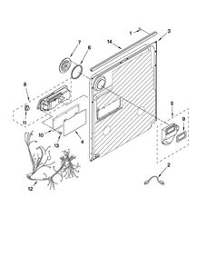 Inner Door Parts Diagram and Parts List for MDC4809AWB3  Maytag Dishwasher
