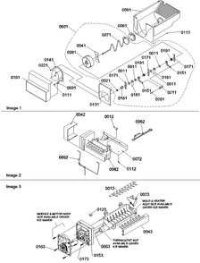 Ice Bucket Auger And Ice Maker Parts Diagram and Parts List for SRDE522VE-P1320304WE  Amana Refrigerator