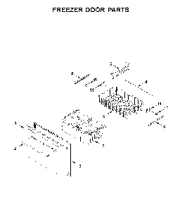 Freezer door parts Diagram and Parts List for MFI2570FEZ08  Maytag Refrigerator