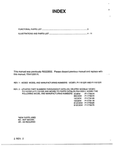 Index Diagram and Parts List for PC3EW P117781R Amana Air Conditioner