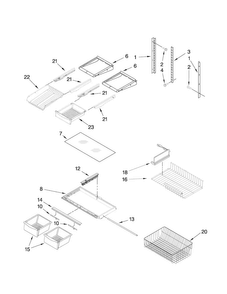 Shelf Parts Diagram and Parts List for ABL192ZFES4  Amana Refrigerator
