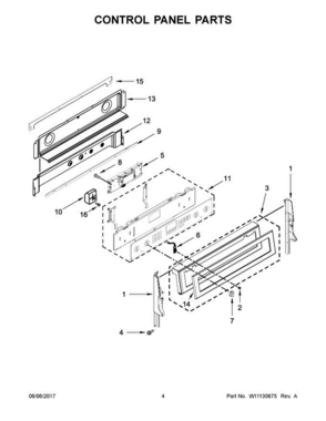 Part Location Diagram of W11132199 Whirlpool Electronic Control Board