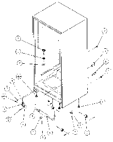 Cabinet Bottom And Back Diagram and Parts List for 86068-P1125513  Amana Refrigerator