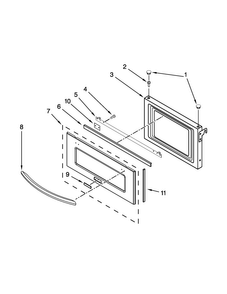 Microwave Door Parts Diagram and Parts List for JMC2130WS02  Jenn-Air Microwave