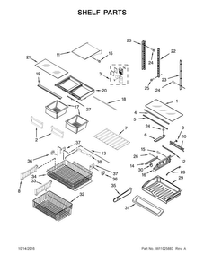 Shelf Parts Diagram and Parts List for MFC2062FEZ01  Maytag Refrigerator