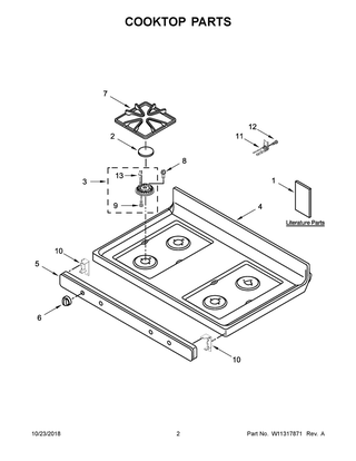Cooktop Parts Diagram and Parts List for AGR6603SFS2  Maytag Range