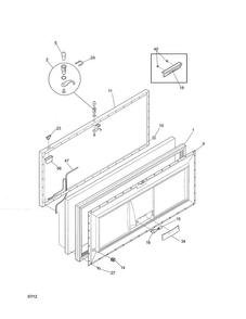 Door Diagram and Parts List for CFCH15LW4  Crosley Freezer