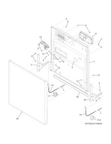 Door Diagram and Parts List for CDB500NB1A  Crosley Dishwasher
