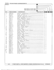 Fresh Food Compartment Page 2 Diagram and Parts List for 24522-7A  Admiral Refrigerator