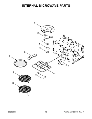 Internal Microwave Parts Diagram and Parts List for JMW2430IM02  Maytag Microwave Oven Combo