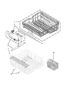 Upper And Lower Rack Parts Diagram and Parts List for MDBH980AWQ0  Maytag Dishwasher