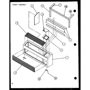 Front Assembly 4 Diagram and Parts List for PTC12400EC P9872415R Amana Air Conditioner