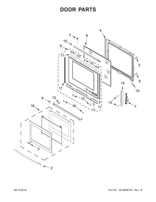 Door Parts Diagram and Parts List for JES1750ES1  Jenn-Air Range