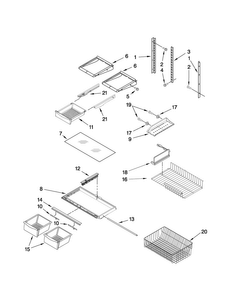Shelf Parts Diagram and Parts List for AB1924PEKS7  Amana Refrigerator