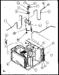 Compressor And Tubing Diagram and Parts List for 12C3EV P1118123R Amana Air Conditioner