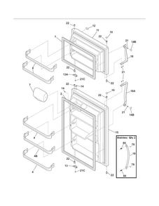 Doors Diagram and Parts List for CRT185ILW7  Crosley Refrigerator