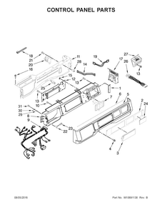 Control Panel Parts Diagram and Parts List for MHN33PRCWW0  Maytag Washer