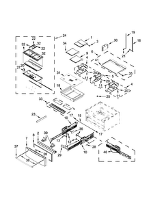 Shelf Parts Diagram and Parts List for MFX2876DRH01  Maytag Refrigerator
