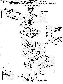 Base Assembly Diagram and Parts List for 11624870  Kenmore Canister Vacuum