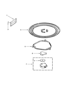 Turntable Parts Diagram and Parts List for MMV1174DH3  Maytag Microwave