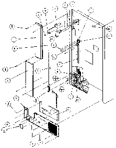 Cabinet Back Diagram and Parts List for TX22R-P1157702W  Amana Refrigerator