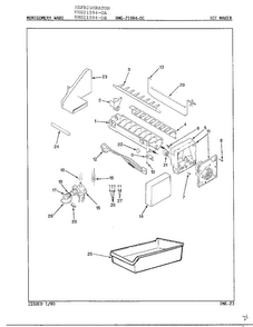 Ice Maker Diagram and Parts List for 21304-0A  Admiral Refrigerator