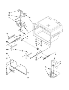 Freezer Liner Parts Diagram and Parts List for JFI2089WTS1  Jenn-Air Refrigerator