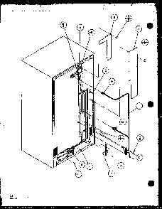 Cabinet Back Diagram and Parts List for 36538-P1121904WL  Amana Refrigerator