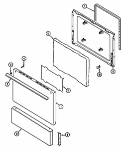 Door Diagram and Parts List for S3500PPW-D  Maytag Range