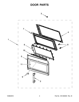 Door Parts Diagram and Parts List for MMV4206FZ5  Maytag Microwave