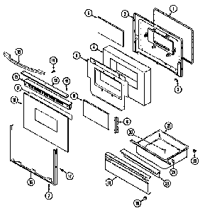 Door/drawer Diagram and Parts List for 62946779  Maytag Range