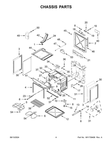 Chassis Parts Diagram and Parts List for YAES6603SFS6  Amana Range