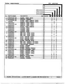 Door/drawer Page 2 Diagram and Parts List for DF251360  Magic Chef Range