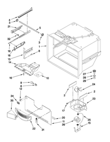 Freezer Liner Parts Diagram and Parts List for JFC2089WTB4  Jenn-Air Refrigerator