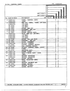 Control Panel Page 2 Diagram and Parts List for LNC7749A77  Maytag Dryer