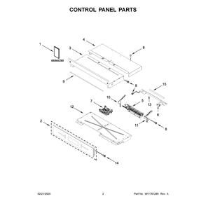 Control Panel Parts Diagram and Parts List for JOESC330RM00  Jenn-Air Wall Oven
