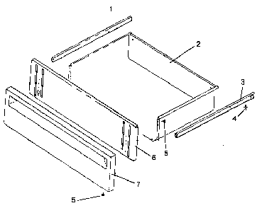 Storage Drawer Assembly Diagram and Parts List for CC13W P1155203S Amana Range