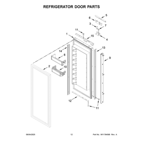 Refrigerator Door Parts Diagram and Parts List for JF36NXFXDE21  Jenn-Air Refrigerator