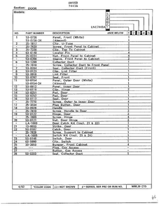 Door Page 2 Diagram and Parts List for 7443A  Norge Dryer