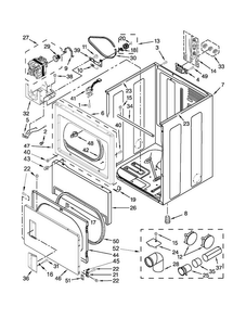 Cabinet Parts Diagram and Parts List for 7MMEDX550XW1  Maytag Dryer