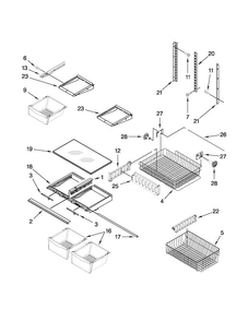 Shelf Parts Diagram and Parts List for ABB2224BRB00  Amana Refrigerator