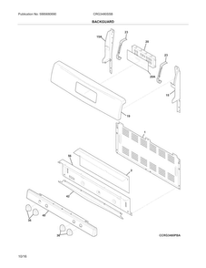 Backguard Diagram and Parts List for CRG3480SSB  Crosley Range