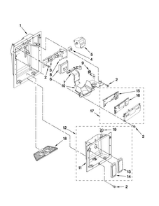Dispenser Front Parts Diagram and Parts List for JS42SEDUDW13  Jenn-Air Refrigerator